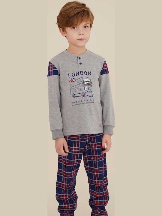 Noidinotte Kids' Pajamas Winter Cotton Gray