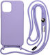 Technovo Lace Back Cover Σιλικόνης με Λουράκι Λιλά (iPhone 13 Pro Max)
