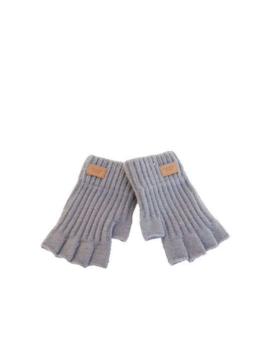 Vamore Men's Knitted Fingerless Gloves Gray