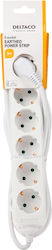 Deltaco Power Strip 6 Positions with Cable length 5m White