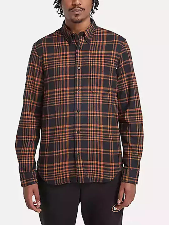 Long-sleeved Flannel Shirt Checked Black