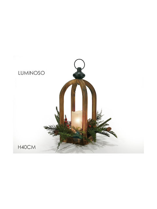 ArteLibre Christmas Wood Brown Lantern