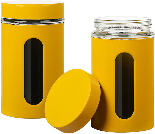Muhler Muhler Lebensmittelgläser & Behälter mit Deckel Glas Gelb 1050ml 2 Stück