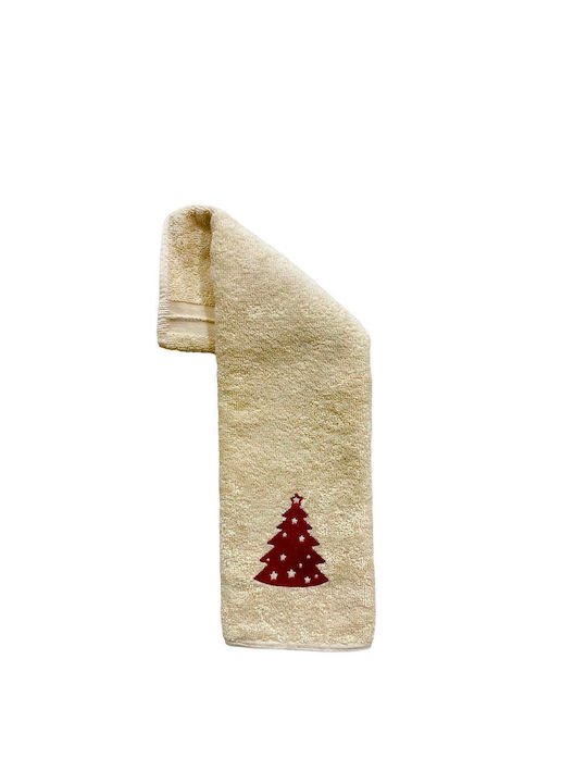 Decotelia Christmas Towel Fabric Beige L60xW40cm.