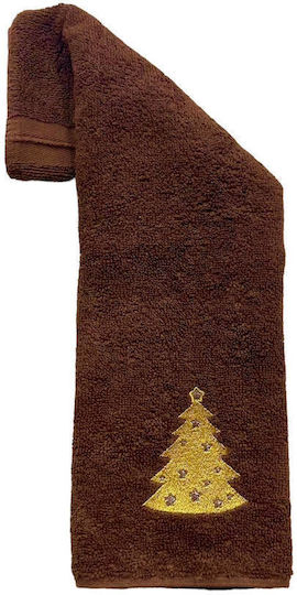 Decotelia Christmas Towel Fabric Brown L60xW40cm.