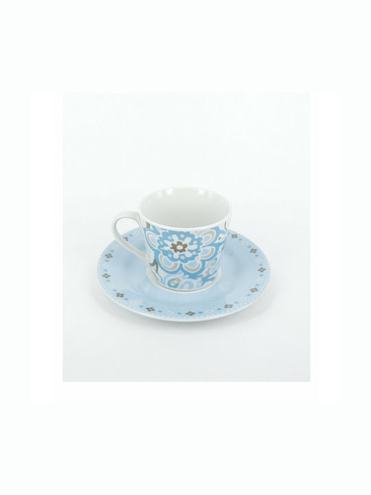 Lampiris Interiors Set of Cups Tea Porcelain White 6pcs