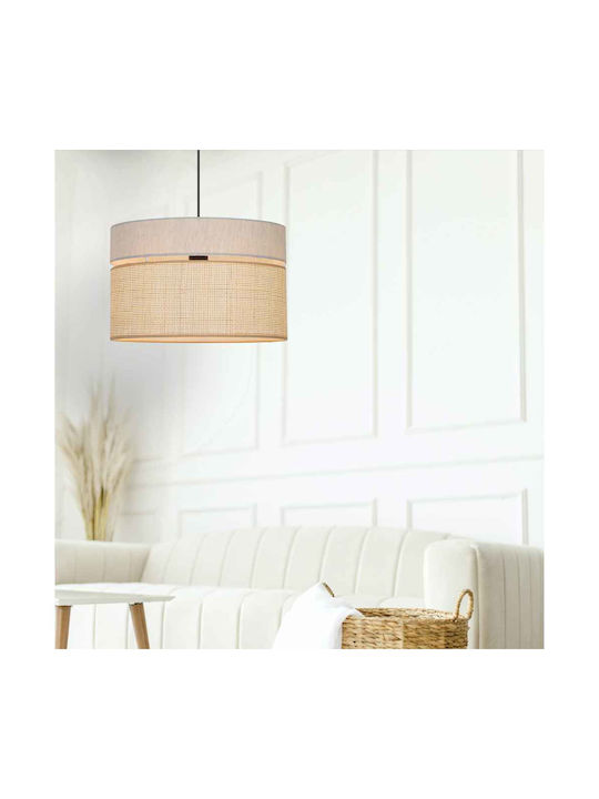 Viokef Andaman Κρεμαστό Φωτιστικό Μπεζ με Ντουί E27 40x40x20.5εκ.