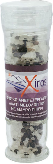 Xiros Natural Unprocessed Mesolongi Coarse Sea Salt in Grinder 85gr