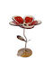 Kallisti Glass Kallisti Glass Candle Holder for Tealights Metal in Red Colour 11x11x15cm D1290