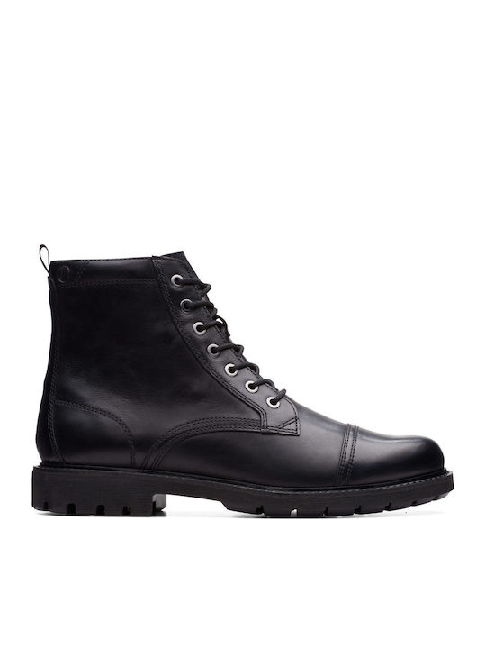 Clarks Batcombe Δερμάτινα Μαύρα Ανδρικά Αρβυλάκια