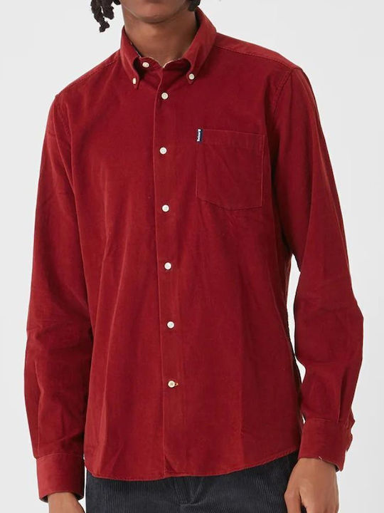 Barbour Men's Shirt Long Sleeve Corduroy Red