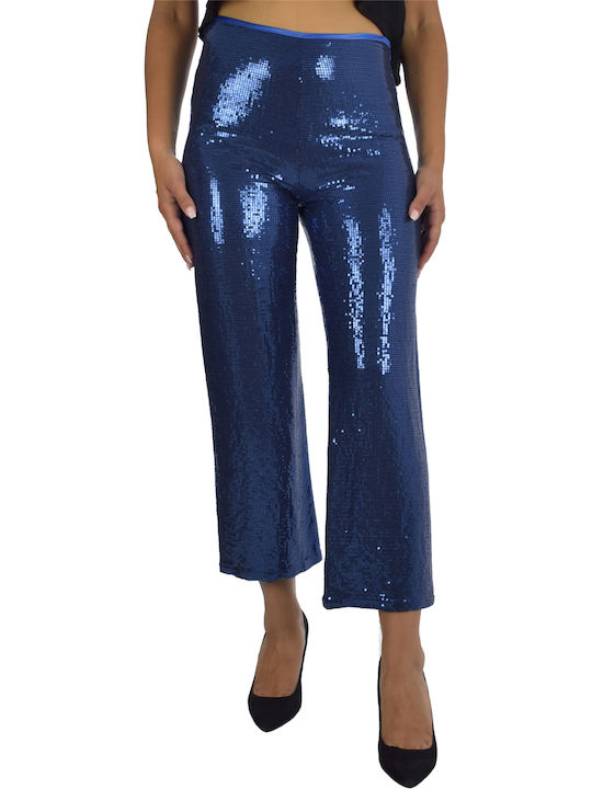 Stefania Vaidani Women's Fabric Trousers Blue