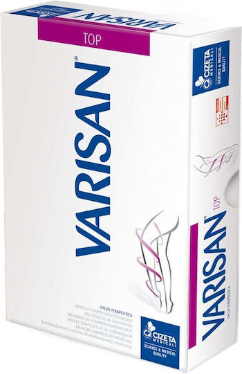 Varisan Normal Socken Oberschenkelhoch Graduierte Kompression mit Silikon & Offene Zehen 18-21 mmHg Schwarz