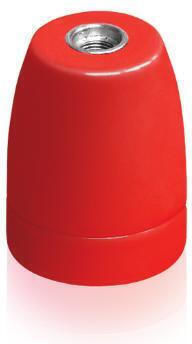 Lineme Power Socket with Socket E27 in Red color Set 1pcs 15-00150-14