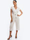 Women's Sleeveless One-piece Suit White