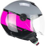 CGM Flo Step Jet Helmet ECE 22.06 1050gr 167R Grey/Fucsia