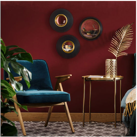 The Home Deco Factory HD0111 Огледало Черно С Диаметър 25.5см 3 Бройки