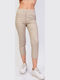 Damen Stoff Capri Hose Beige