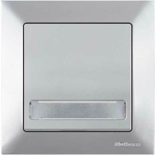 Mutlusan Candela Complete Wall Push Bell Button with Frame Silver 12320