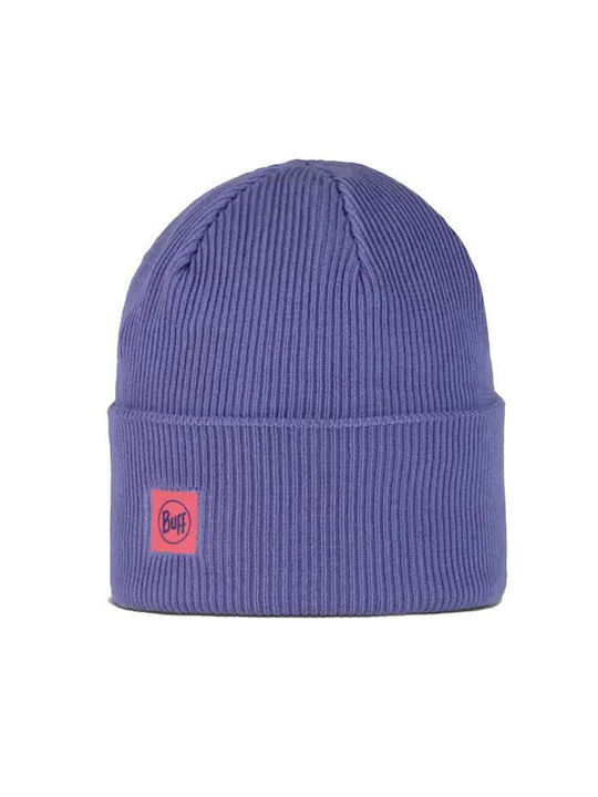 Buff Crossknit Knitted Beanie Cap Purple