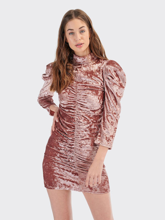Alcott Mini Evening Dress Velvet Pink