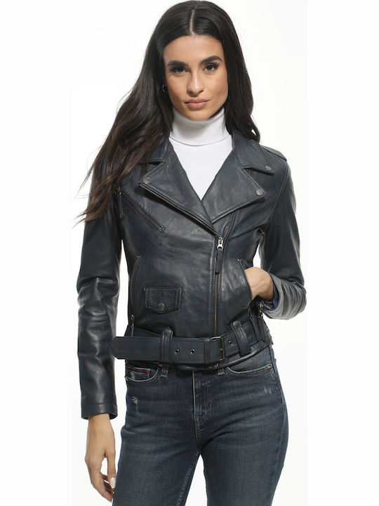 Newton Leather Κοντό Δερμάτινο Γυναικείο Μπουφά...