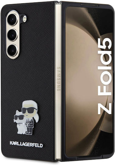 Karl Lagerfeld Saffiano Karl&choupette Pin Back Cover Πλαστικό Μαύρο (Galaxy Z Fold5)