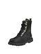 Scarpy Kids PU Leather Military Boots with Zipper Black