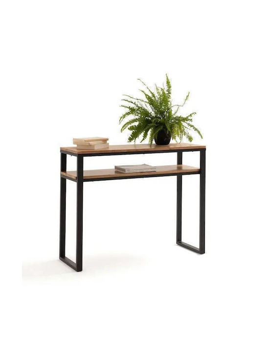 Consolă din Lemn Masiv și Metal Open Oak L100xL30xH90buc