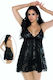 Pretty Lingerie Set Păpuși Sexy Cu Dantelă Negru
