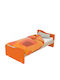 Tetra Kids Bed Bunk Single Orange for Mattress 90x200cm
