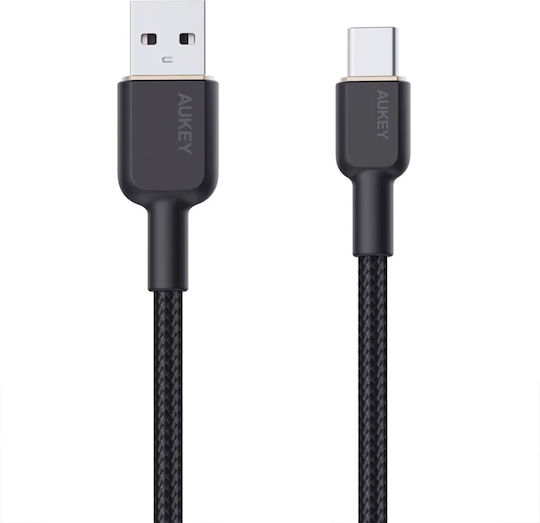 Aukey CB-NAC1 Редовна USB 2.0 Кабел USB-C мъжки - USB-A мъжки 60W Черен 1м