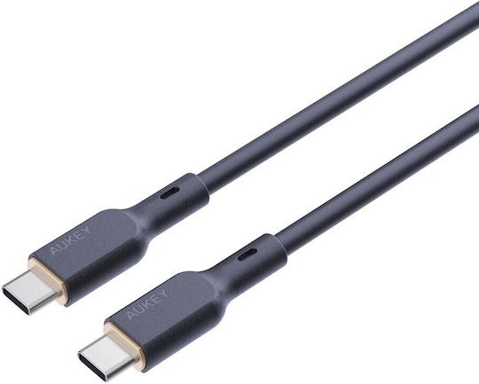 Aukey USB 2.0 Cable USB-C male - USB-C 100W PD Μαύρο 1m AKAUKKUCBSCC101