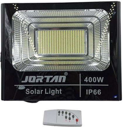 Jortan Στεγανός Ηλιακός Προβολέας LED 400W Ψυχρό Λευκό 6500K με Τηλεχειριστήριο IP66