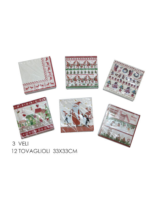 ArteLibre Set Christmas Napkins L33xW33cm 20pcs