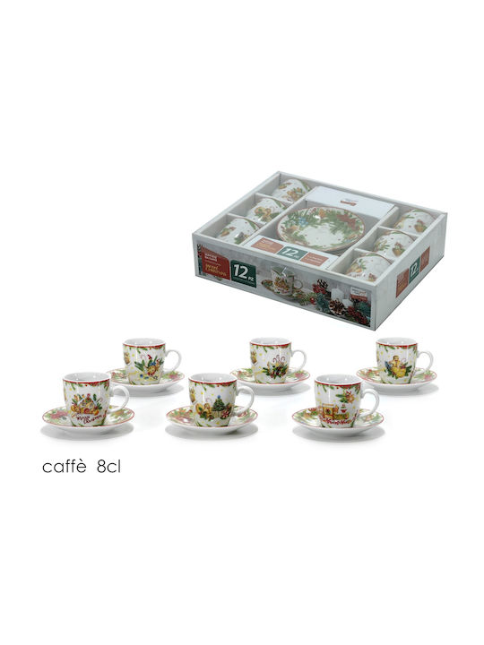 ArteLibre Set Christmas Cups Porcelain 12pcs