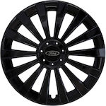 Jestic Car Hubcap Set with Ford Emblem 15" 4pcs Black