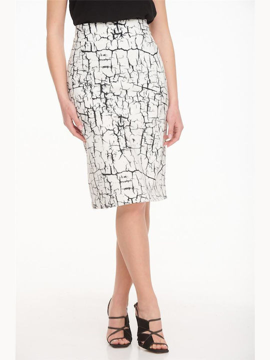 Pencil Midi Skirt White