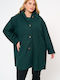 Gelockt Frauen Πράσινο Jacke mit Kapuze