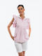 Boutique Damen Sommer Bluse Baumwolle Ärmellos Pink