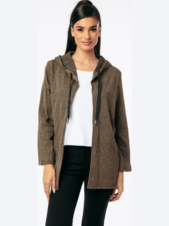 Boutique Γυναικεία Πλεκτή Ζακέτα Καφέ