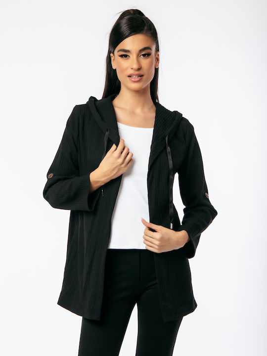 Boutique Jachetă de damă tricotată Black