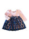 Girls Dress Long Sleeve with Lace Pink