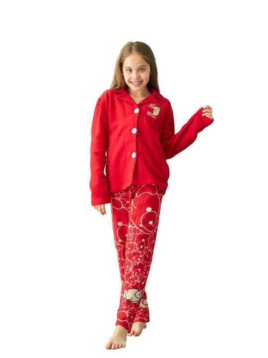 Misenza Pijama pentru copii De iarnă Fleece red