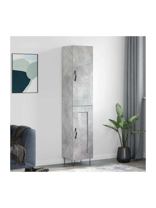 Cabinet De Birou Din Lemn Gri Beton 34.5x34x180cm
