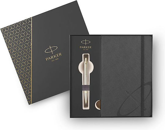 Parker Desk Set with Notebook and Pen Permanent Im Monochrome Champagne 2pcs
