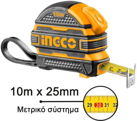 Ingco Tape Measure with Auto-Rewind 25mm x 10m
