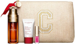 Clarins Αnti-ageing Double Suitable for All Skin Types with Lip Balm / Serum / Face Cream / Toiletry Bag 50ml