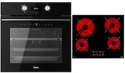 Teka Άνω Πάγκου με Κεραμικές Εστίες Μαύρος HLB 8510P + TBC 64010