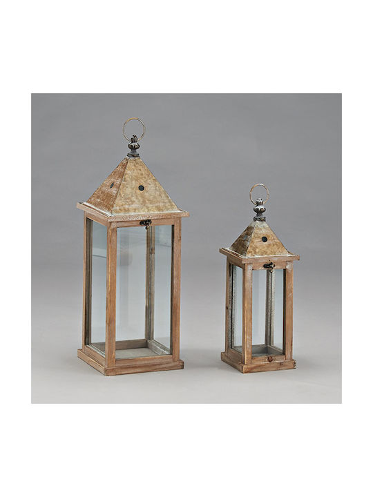 Metallic Lanterns Set Gold 2pcs